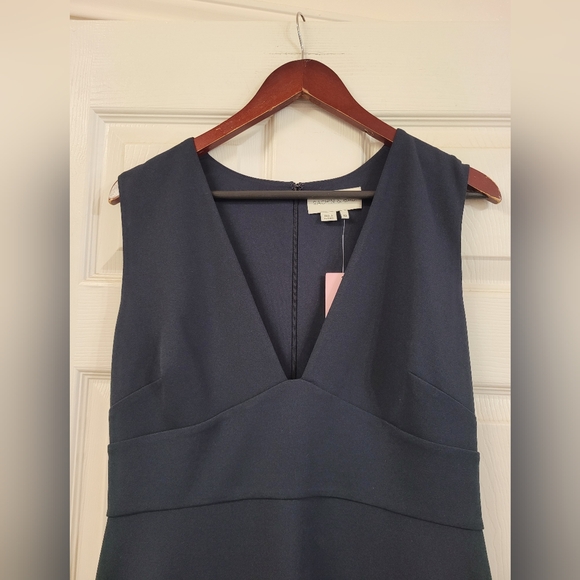 New Sachin & Babi Navy Blue Sleevless Deep V Neck Formal Maxi Gown Dress 10 - Picture 6 of 8